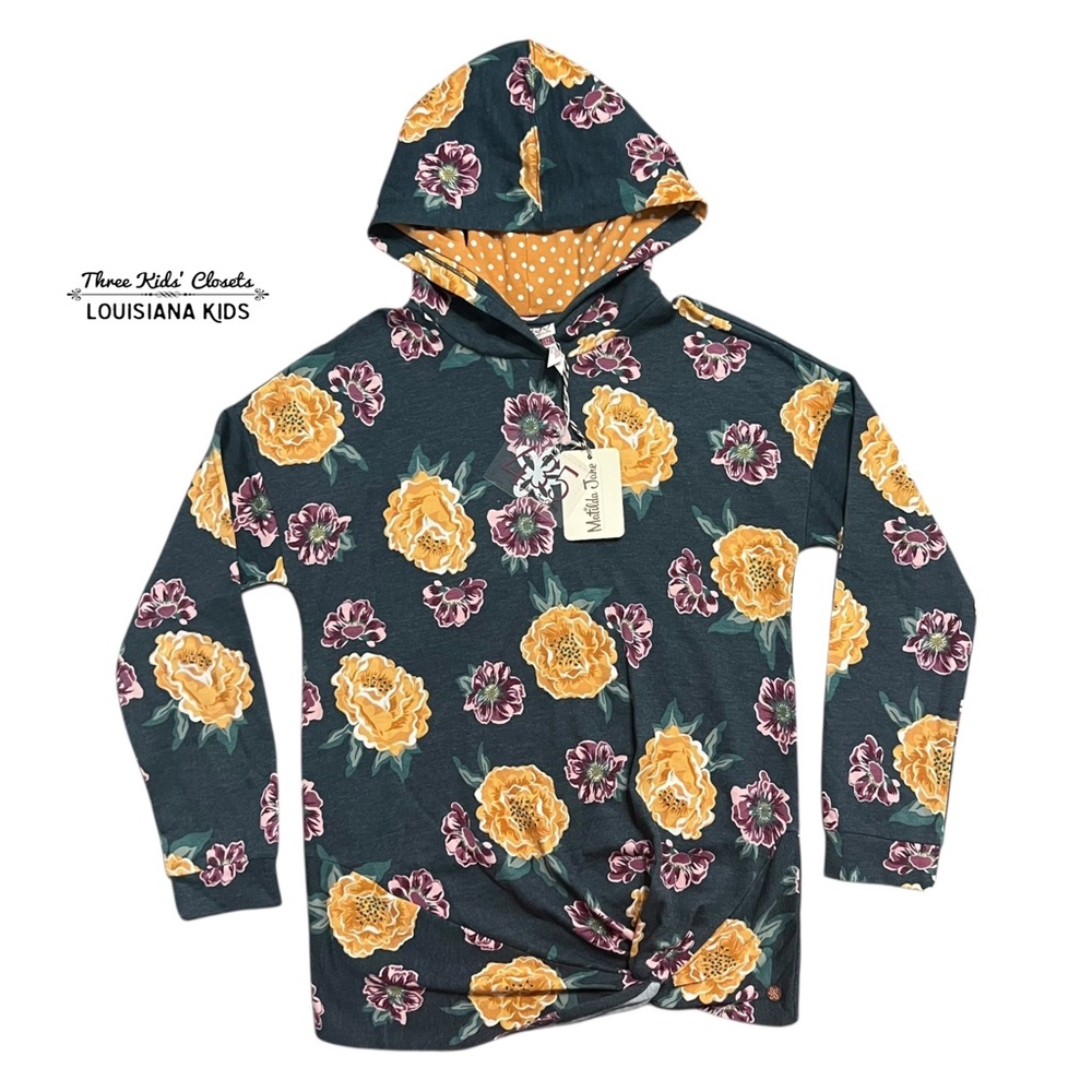 NEW Matilda Jane 435 12Y Crisp Air Floral Hoodie Sweatshirt